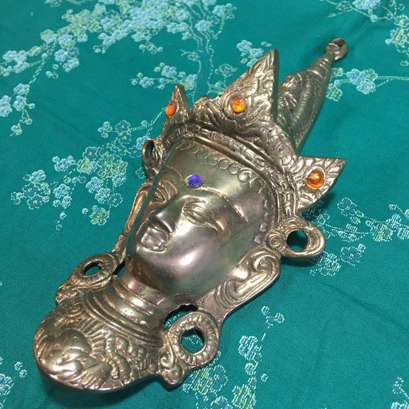 Brass Hindu Goddess Hanging Wall Decor - Picture 5 of 6